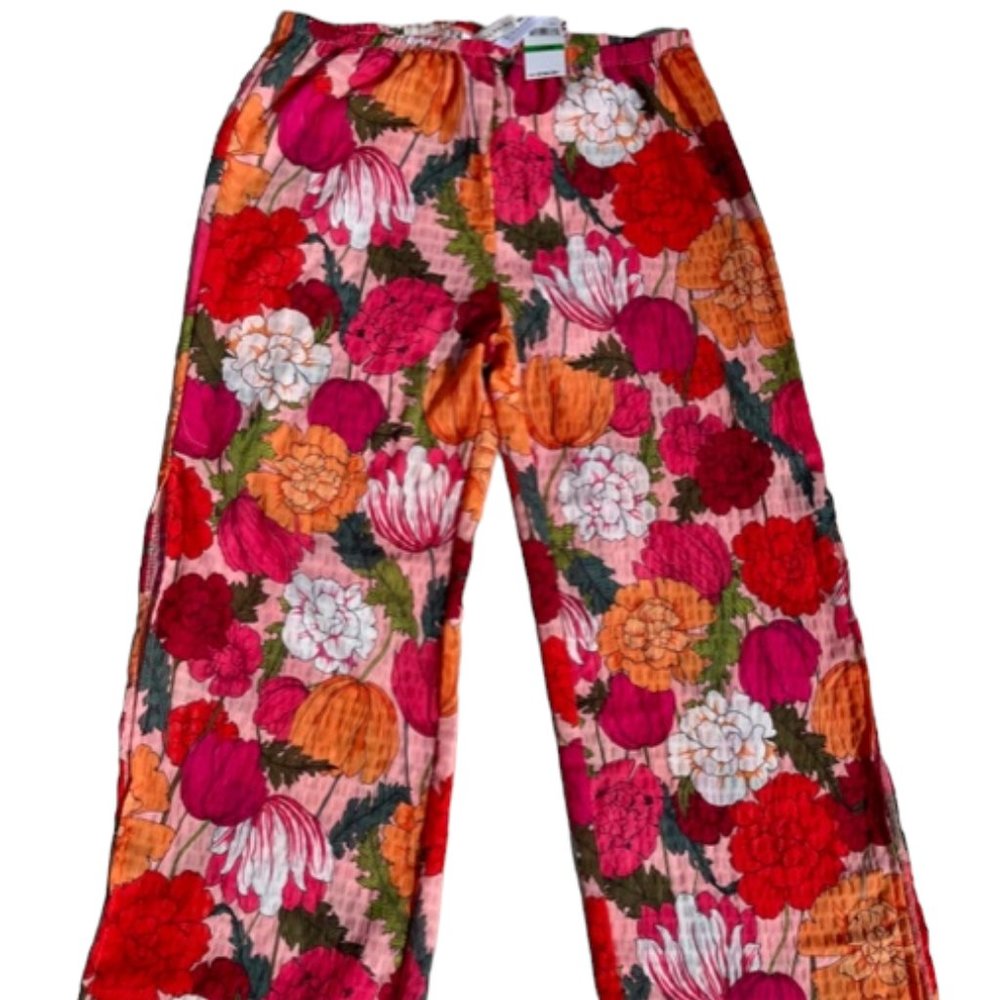 SOLD TRINA TURK NWT Women's SUNNY BLOOM Slit Pant Cover Up Multi Floral Print L - Picture 7 of 13